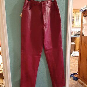 Gorgeous NEW Excelled Red Leather Ladies Pants